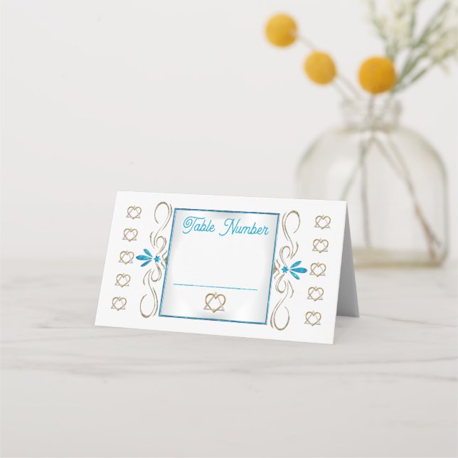 Judaism Flourishes Set of 25 Wedding Table Number Place Card (Front)