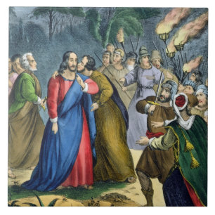 Judas Betrays his Master, from a bible printed by Tile