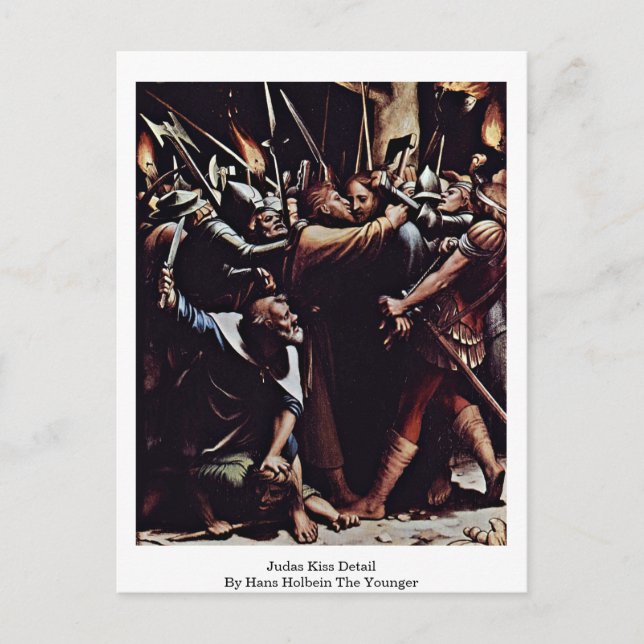 Judas Kiss Detail By Hans Holbein The Younger Postcard (Front)