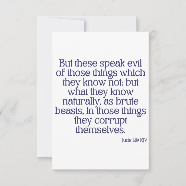 Jude 1:10 KJV Bible Verse Flat Greeting Card (Front)