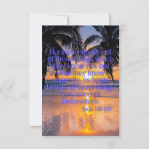 Jude 1:10 KJV Bible Verse Pic Flat Greeting Card