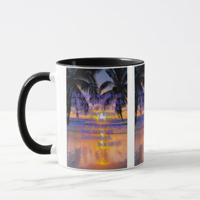 Jude 1:10 KJV Bible Verse Pic Two-Tone Mug (Left)