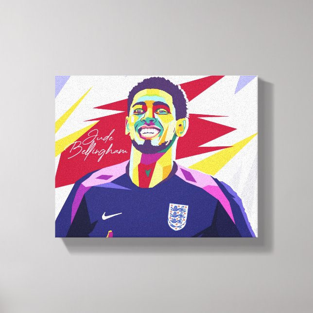 Jude Bellingham Wpap Pop Art Canvas Print (Front)