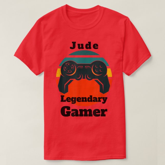 Jude Legendary Gamer Video Game Player Controller  T-Shirt (Design Front)