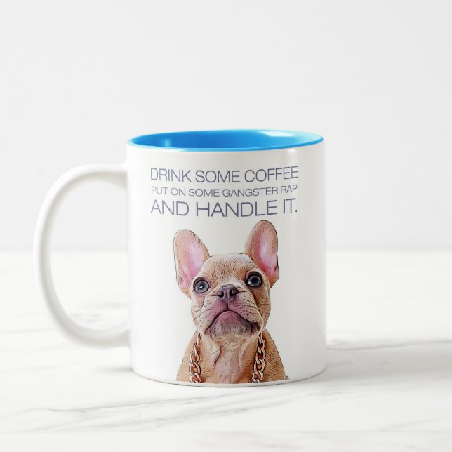 Jude  Mug, 11 oz Two-Tone Coffee Mug Blue (Left)