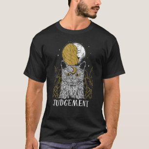 Judement Cat Moon Arot Card Pagan Goblincore Goth  T-Shirt