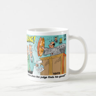 Judge Banging Pair Of Cymbals On Bench Coffee Mug