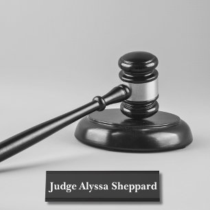 Judge Black Desk Name Plate