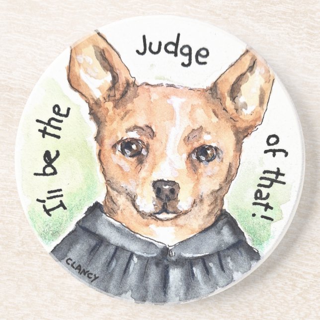 Judge Dog stone coaster (Front)