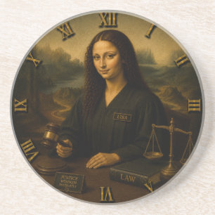 Judge Funny Mona Lisa Lawyer & Justice Gift Coaster