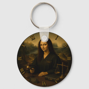 Judge Funny Mona Lisa Lawyer & Justice Gift Key Ring