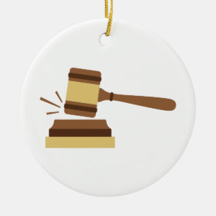 Judge Gavel Ceramic Tree Decoration