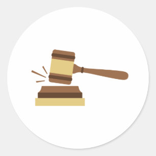 Judge Gavel Classic Round Sticker
