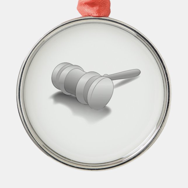 Judge Gavel Metal Tree Decoration (Front)