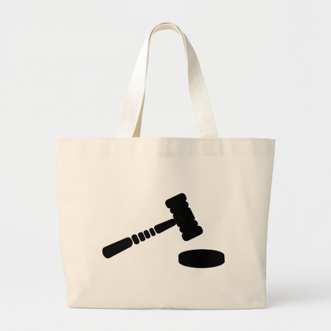 Judge hammer large tote bag (Front)