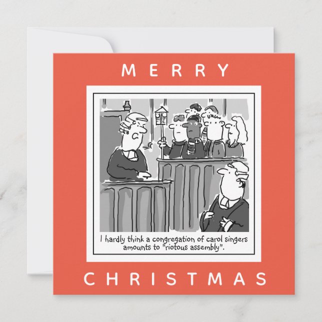 Judge in Court Defends Carol Singers Card (Front)