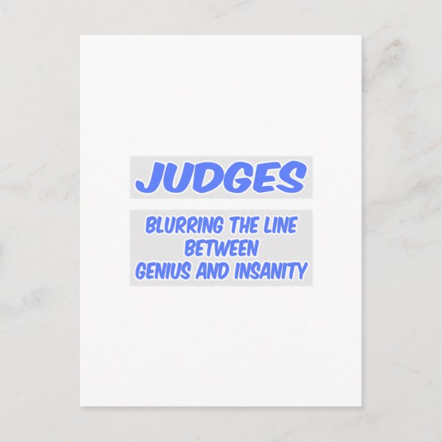 Judge Joke .. Genius and Insanity Postcard (Front)
