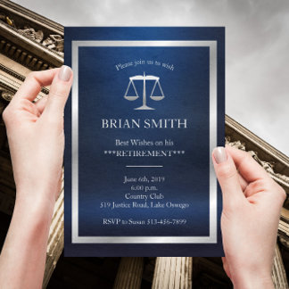 Judge Lawyer Retirement Law School Graduation Invitation