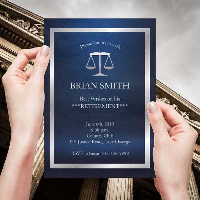 Judge Lawyer Retirement Law School Graduation Invitation (Creator Uploaded)