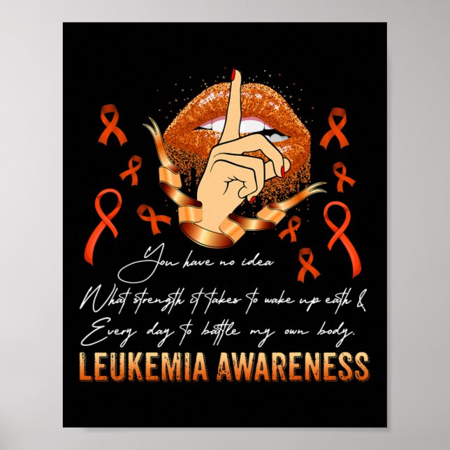 Judge Me Leukaemia Awareness Warrior Orange Ribbon Poster (Front)