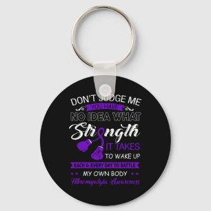 Judge Me No - Purple Ribbon Fibromyalgia Awareness Key Ring