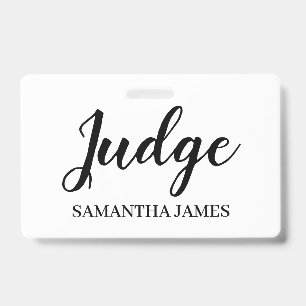 Judge Name Badge ID Badge