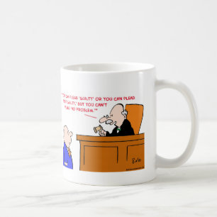judge plead not guilty no problem coffee mug