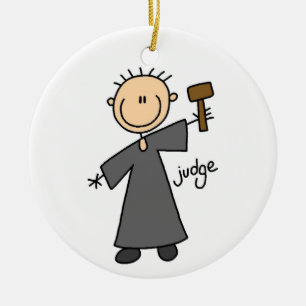 Judge Stick Figure Ceramic Tree Decoration