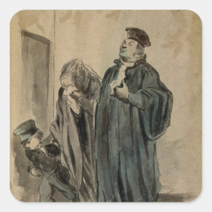 Judge, Woman and Child Square Sticker