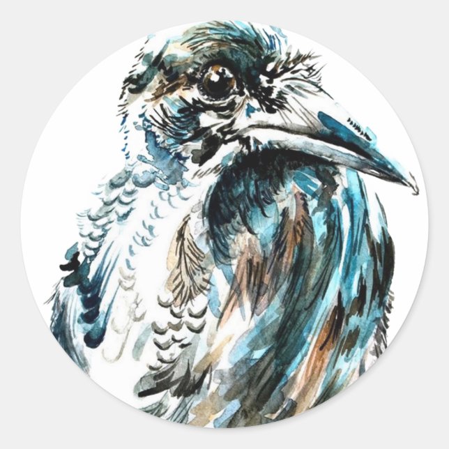Judgemental Crow Classic Round Sticker (Front)