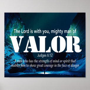 Judges 6:12 VALOR Mighty Man Christian Poster