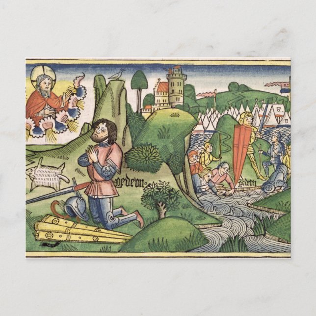 Judges 6 36 Gideon puts out the fleece, from the ' Postcard (Front)
