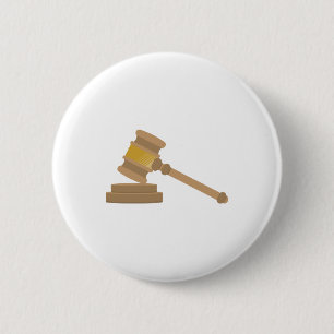 Judges Gavel 6 Cm Round Badge