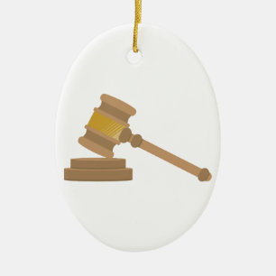 Judges Gavel Ceramic Tree Decoration