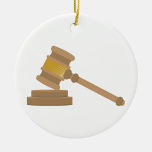 Judges Gavel Ceramic Tree Decoration