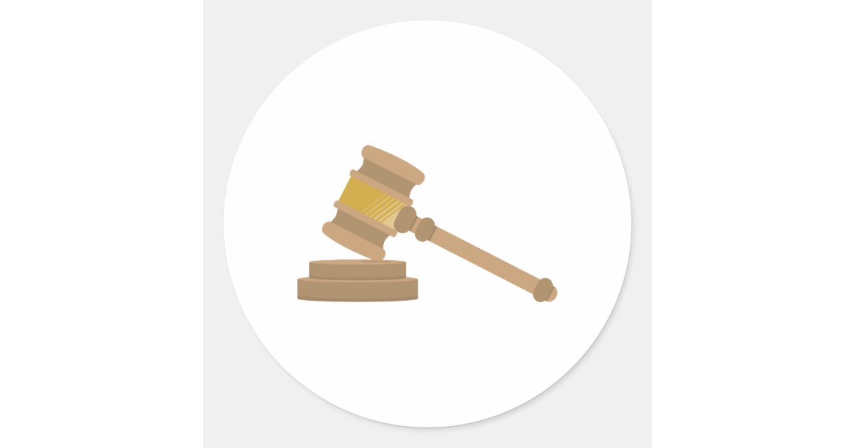Judges Gavel Classic Round Sticker Zazzle