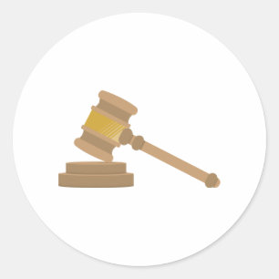 Judges Gavel Classic Round Sticker