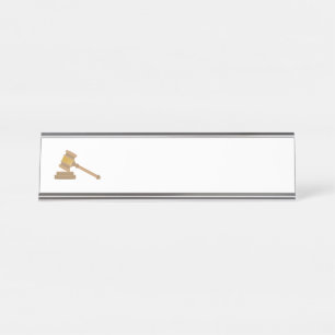 Judges Gavel Desk Name Plate