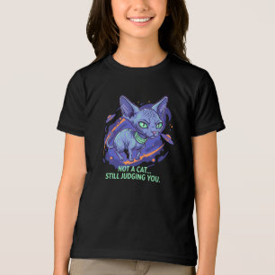 Judging Alien Sphynx Cat Sci-Fi Humor Art Tri-Blend Shirt