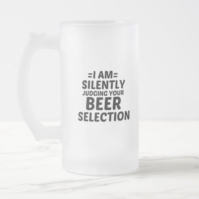 JUDGING BEER SELECTION FROSTED GLASS BEER MUG (Left)
