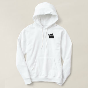 Judging Black Cat Funny Minimal Cat Design Hoodie