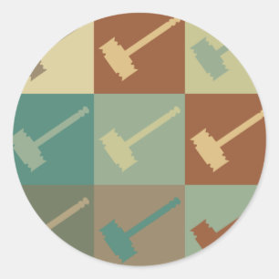 Judging Pop Art Classic Round Sticker