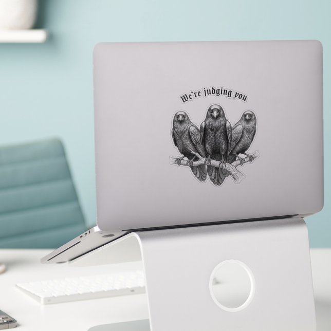 Judging Ravens Dark Academia Office Decor (Funny gothic raven vinyl sticker)