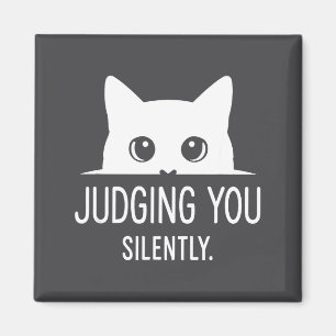 Judging You Silently - Funny Cat Magnet