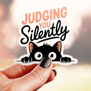 Judging You Silently Funny Cat Vinyl