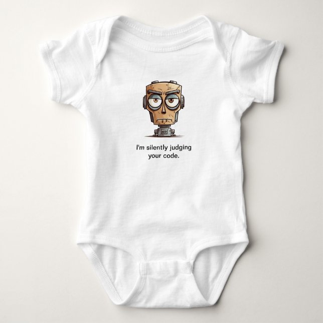 "Judging your code" Baby bodysuit (Front)