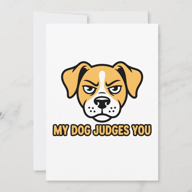 Judgmental Dog Face Funny Sarcastic Quote Holiday Card (Front)