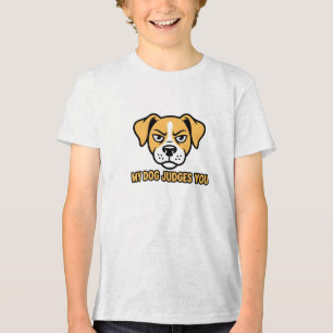 Judgmental Dog Face Funny Sarcastic Quote Tri-Blend Shirt