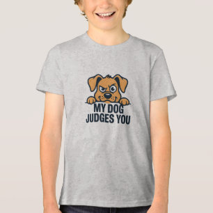 Judgmental Dog Face Funny Sarcastic Quote Tri-Blend Shirt