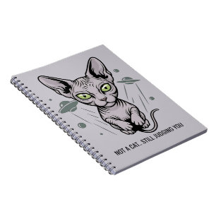Judgmental Sphynx Cat in Space Art Notebook
